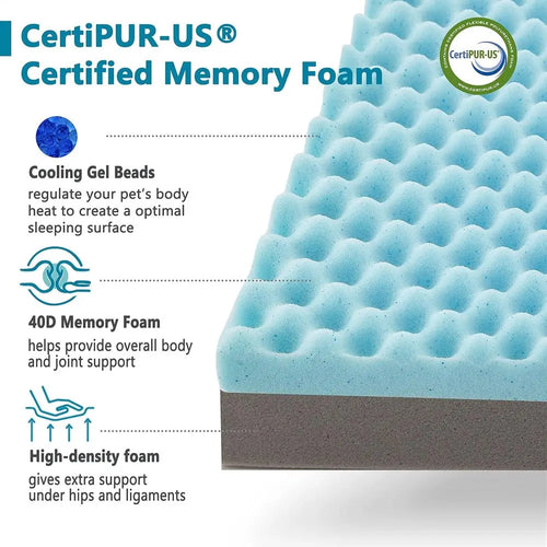 OVOZI Orthopedic Cooling Gel Memory Foam Dog Bed (35x22)