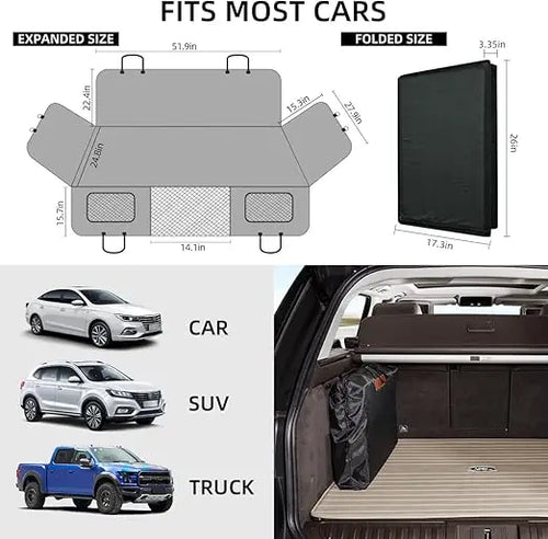 Hard Bottom Back Seat Extender Dog Hammock for Car