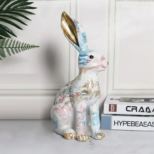 Shunmaii Lifelike Resin Rabbit Statue - Easter Bunny Ornament