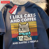 I Like Cats And Coffee Men Women T-Shirt Cotton Tee Clothes Hip Hop Loose Tshirt Fashion Crewneck T-Shirt Streetwear Couple