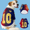No.10 Red&Blue Mesh Breathable Dog Clothes Teddy Sport Large Dog Jersey Basketball Clothing Puppy T-Shirts Summer Pet Cat Shirts