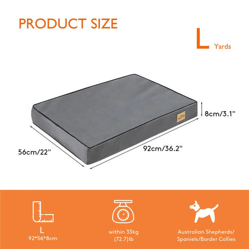 Bingopaw Orthopedic Memory Foam Dog Bed - Waterproof Grey
