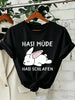Bunny Is Tired T Shirts Lazy Bunny Graphic Tee Women Casual O Neck Short Sleeve Loose Streetwear Cute Rabbit Print T-Shirt Tops