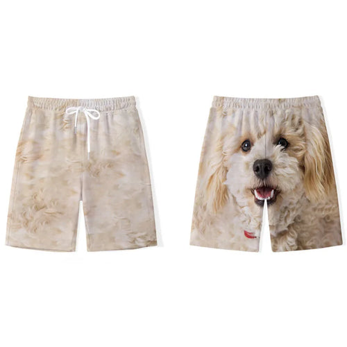 Gold Retriever Printed Shorts Men's Casual Fashion Sports Beach Pants mid Waist Loose Fit Breathable Youth Summer Leisure