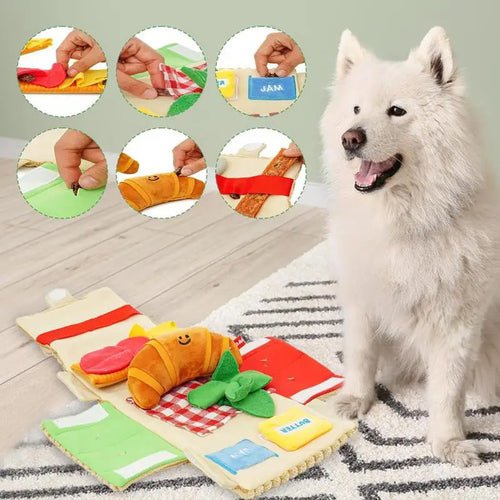 Croissant Snuffle Dog Toy - Interactive Plush Puzzle Chew Toy