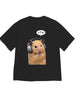 Funny Hamster Meme Graphic T-Shirt Cute K-pop Hamster Headphones Novelty Tee Casual Loose Fit Short Sleeve Top for Men Women