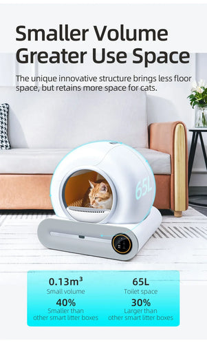 Tonepie Automatic Self Cleaning Cat Litter Box - 65L App Control