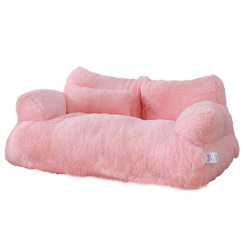 Winter Warm Plush Cat Bed Luxury Sofa Style Pet Nest for Small Medium Cats Dogs Comfortable Faux Fur Puppy Bed Cozy Pet Supplies