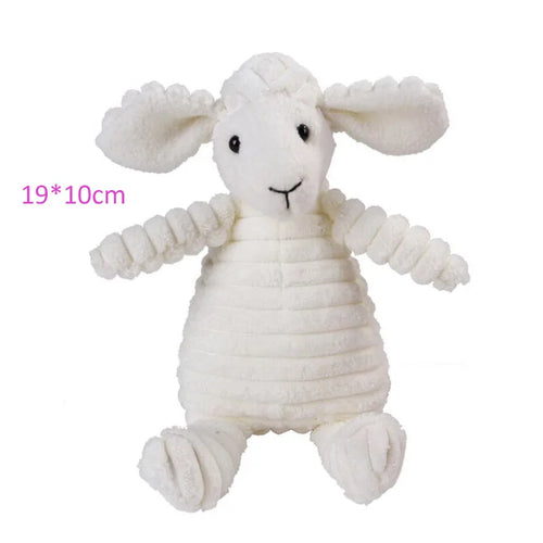 Corduroy Plush Animal Dog Toy: Choose Your Favorite Animal! Bite Resistant Squeaky Toys