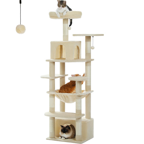 PAWZ Road Large Cat Tree Tower - 72 Multi-Level with Condo Grey