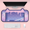 Big Mouse Pad Cute Cat Ears Desk Pad Thicken Computer Games Non-slip Pink Girl Cartoon Super Cute For Girl Game Boy 80CM*40CM