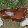 Reptile Bathing Pool Reptile Feeding Dish Water Bowl with Ramp Aquarium Ornament for Snake, Turtle, Bearded Dragon, Lizard Bath