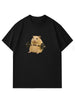 Women's Light Green Hamster Lifting Weights Graphic Harajuku Short Sleeve Casual Meme T-shirt Clothing Street Aesthetic Clothes