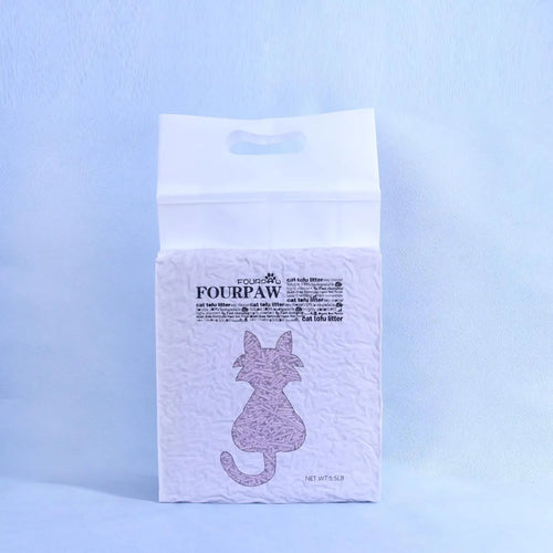 Flushable Lavender Scented Tofu Cat Litter, 5.5 Lbs Low Tracking 2mm Pellets