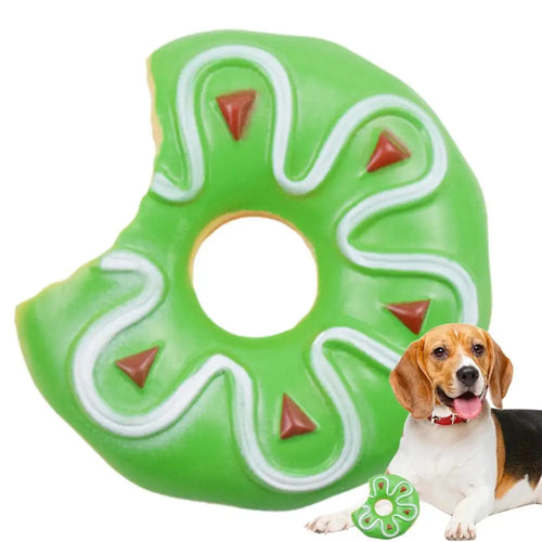 Dog Squeak Chew Toy - Plush Donut Burger Ice Cream Style