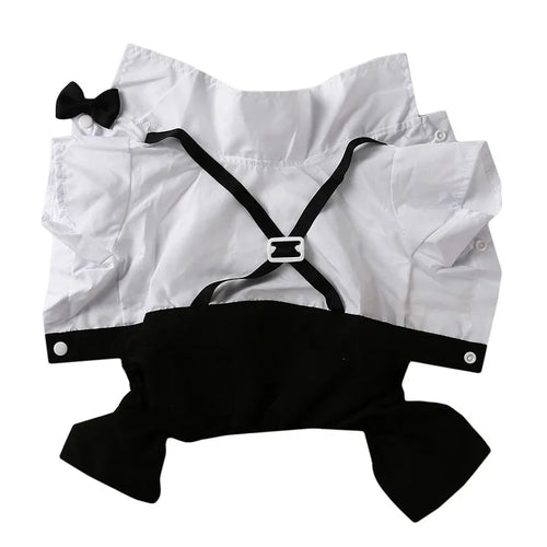 English Style Gentleman Dog Dress Puppy Suit with Tie for Formal Occasions Four Seasons Wedding Pet Photo Teddy Clothes