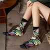 Rainbow Maine Coon Cat Themed Men's Mid-Calf Socks Non-Slip Skin-Friendly Soft Funny Stylish Streetwear Outdoor Skateboard Socks