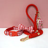 Luxury Bow Dog Collar Set | Cotton & Polyester | XS–XL | With Leash & Poop Bag