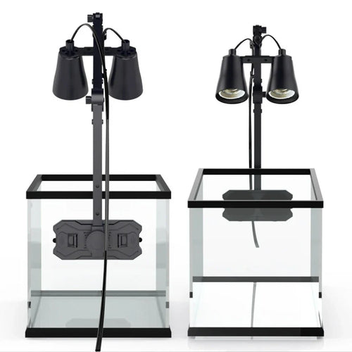 Reptile Terrarium Adjustable Dual-head Lamp Stand Adsorption Removable UVB UVA Lamp Stand Reptile Habitat Supplement Calcium