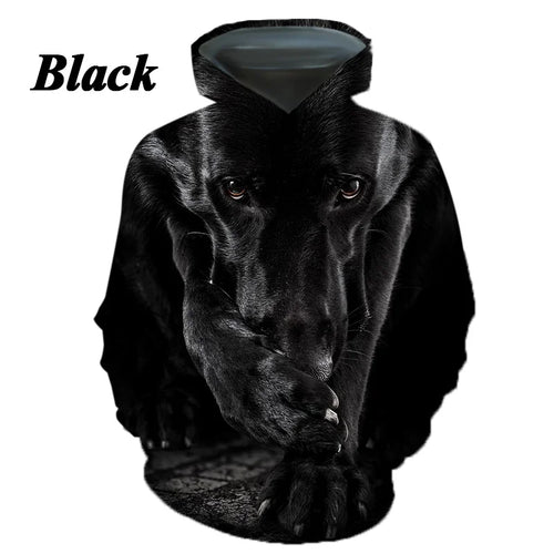 New Fashion Casual German Shepherd Animal Dog 3D Printing Men's Round Neck Hoodie Tops T-shirt Couple Hoodie