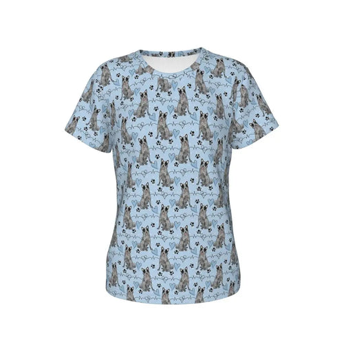 LOVE Blue Heeler Australian Cattle Dog T-Shirt Women Short Sleeve T Shirts O-Neck Clothes Cotton Summer Tees Streetwear