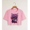 Kawaii Rat Ratz Mouse Cropped Print Crew Neck T-shirt Y2K Short Sleeve Tight Fit Crop Top Spring Summer Women's Clothing