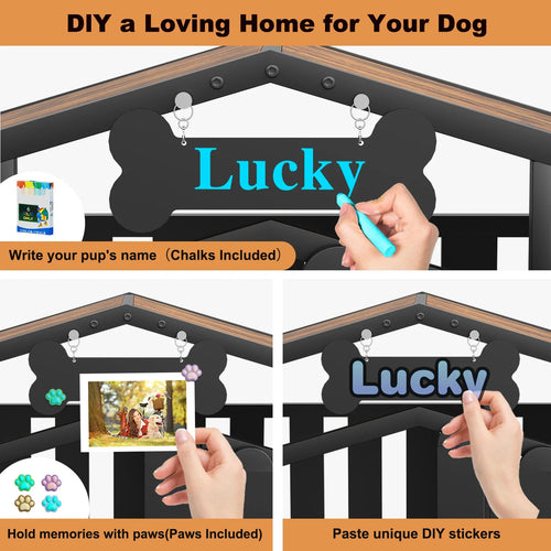 Heavy Duty Dog Crate Furniture with Wheels for Large Dogs
