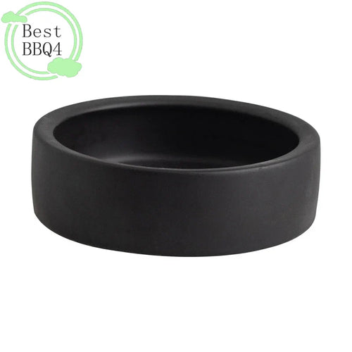 (BBQ4)Reptile Food Bowl Anti-Escape Ceramic Feeder Dish Black Reptile Water Bowl For Hermit Crab Gecko Chameleon Corn Snake