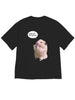 Funny Hamster Meme Graphic T-Shirt Cute K-pop Hamster Headphones Novelty Tee Casual Loose Fit Short Sleeve Top for Men Women