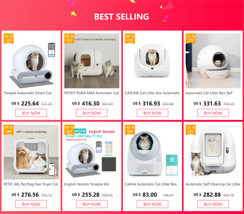 Tonepie Automatic Self Cleaning Cat Litter Box - 65L App Control