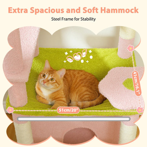 Pequlti 72 Multi-Level Cat Tree Tower with Condo & Hammock