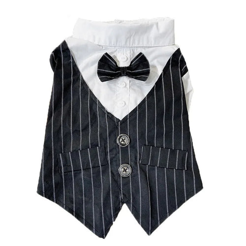 English Style Gentleman Dog Dress Puppy Suit with Tie for Formal Occasions Four Seasons Wedding Pet Photo Teddy Clothes