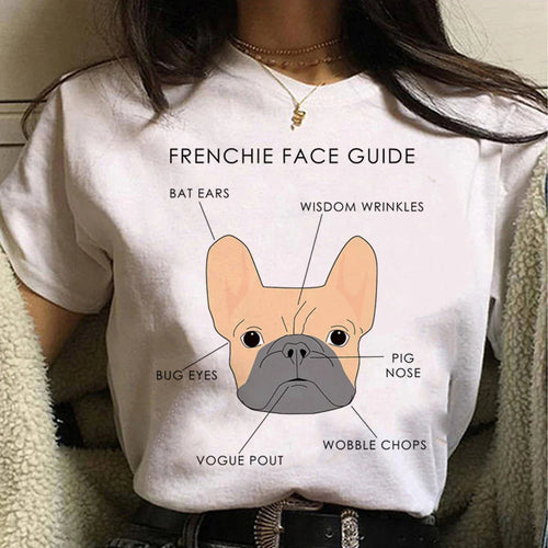 French Bulldog t shirt women graphic Tee girl Japanese clothes