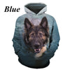 New Fashion Casual German Shepherd Animal Dog 3D Printing Men's Round Neck Hoodie Tops T-shirt Couple Hoodie