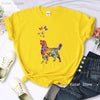 Golden Retriever Love Butterfly Animal Printed T Shirt Girls Watercolor Kawaii Dog Tshirt Summer Tops Fashion Solid T-Shirt