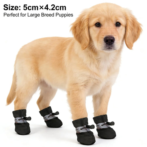 Waterproof Anti-Slip Dog Shoes - Soft Sole 5x4.2cm Cotton Boots