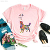 Golden Retriever Love Butterfly Animal Printed T Shirt Girls Watercolor Kawaii Dog Tshirt Summer Tops Fashion Solid T-Shirt