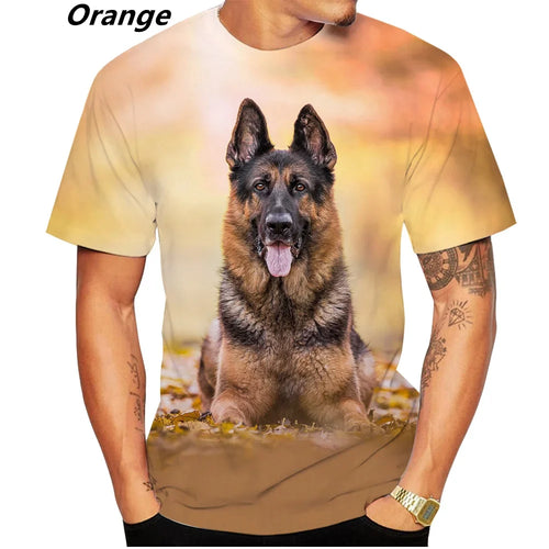New Design Cute Pet Dog German Shepherd 3D Print T-shirt Funny Stylish Mens and Womens Casual Short Sleeves  Personality T-shirt