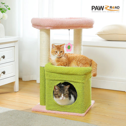 PEQULTI Cat Tree Tower with Condo and Sisal Scratching Posts