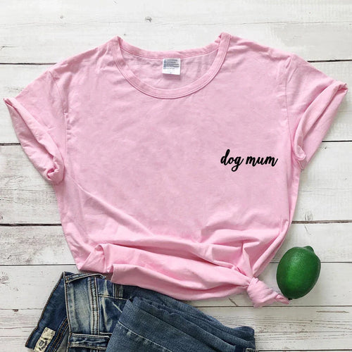 dog mum pocket tshirt cute women short sleeve dog mom tee shirt top