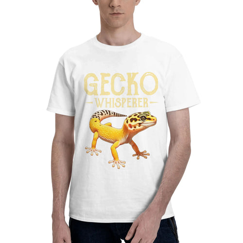 Gecko Whisperer Lizard Reptile Lover Cute Leopard Gecko Men T-Shirt Clothes  Tees Short Sleeve fugees 100% Cotton
