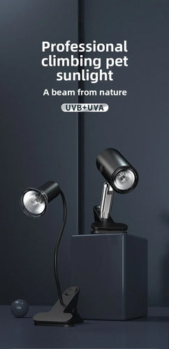 Reptile UVB Heating & Basking Light, Terrarium Insulation Lamp with Sterilization, Aquarium Sunlight Bulb for Reptile Tank