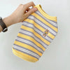 Dog Shirts Cotton Striped Puppy Sleeveless T-Shirts Spring Autumn Clothes for Small Dogs, Soft Breathable Stretchable Doggy Tee