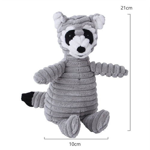 Corduroy Plush Animal Dog Toy: Choose Your Favorite Animal! Bite Resistant Squeaky Toys