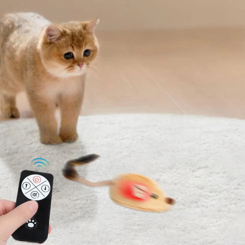 Automatic Interactive Mouse Cat Toy - USB Rechargeable Squeaky Toy