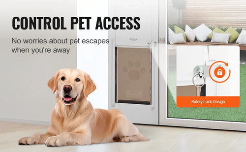 SucceBuy Sliding Glass Pet Door - Adjustable 76-81 Aluminum Frame