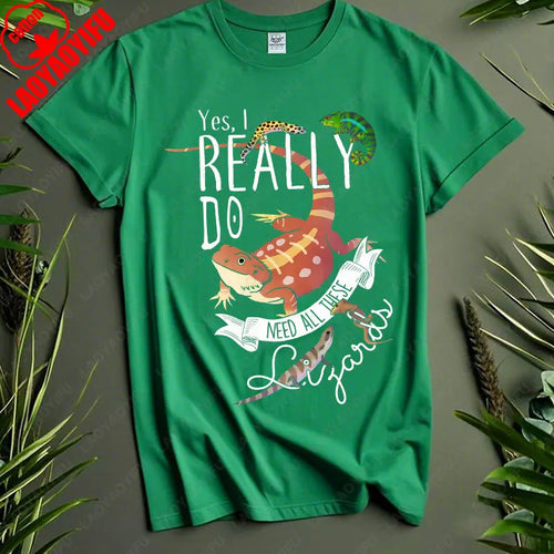Funny Lizard Cotton Clothing Women Men Reptile Lover Gift Tops Pet Bearded Dragon Leopard Gecko Chameleon Cute Graphic Tshirt