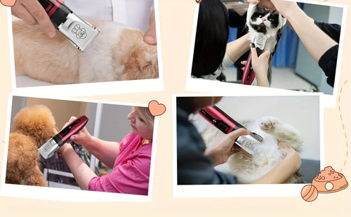 USB Rechargeable Pet Grooming Kit - Low Noise Dog Hair Trimmer