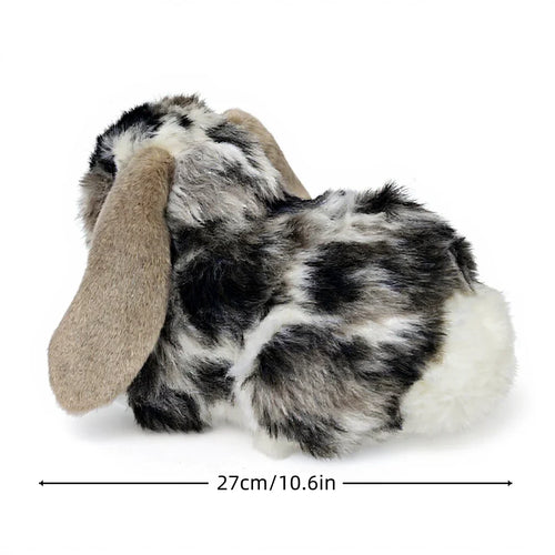 Gray Lop-Eared Rabbit Plush Toy, 10.6-inch Soft Simulated Rabbit Doll, Children's Day Gift, Home Bedroom Decoration