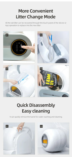 Tonepie Automatic Self Cleaning Cat Litter Box - 65L App Control